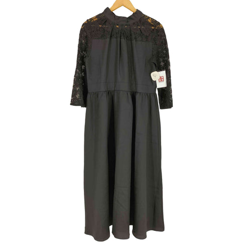 メルロプラス MERLOT PLUS バックリボン デコルテレース ドレス ワンピース レディース