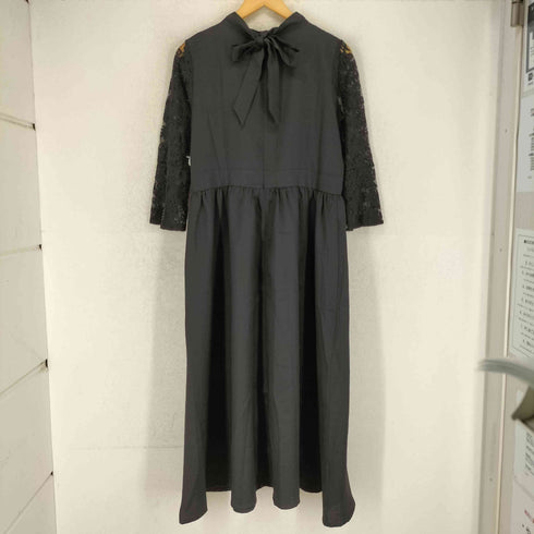 メルロプラス MERLOT PLUS バックリボン デコルテレース ドレス ワンピース レディース