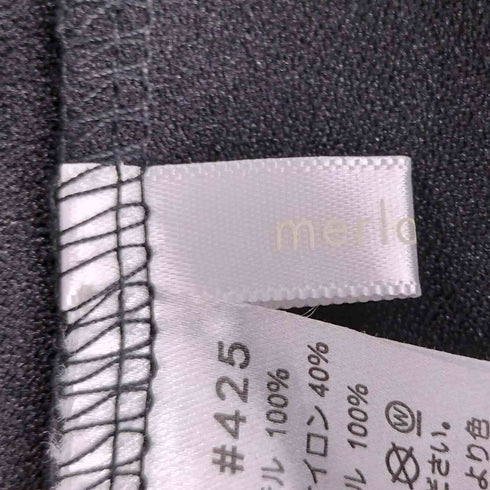 メルロプラス MERLOT PLUS バックリボン デコルテレース ドレス ワンピース レディース