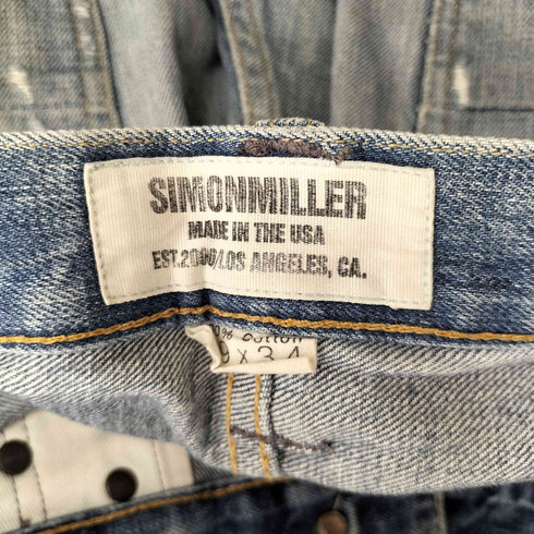 サイモンミラー SIMON MILLER ボタンフライ ダメージ ストレート デニム パンツ メンズ 29×34
