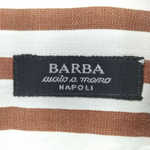 バルバ BARBA セミワイドカラーコットンストライプシャツ メンズ 40