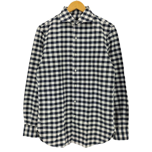 ギローバー GUY ROVER イタリア製 ワイドカラーフランネルチェックシャツ メンズ import:M