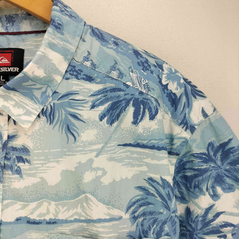 クイックシルバー Quiksilver ドクロ 半袖 アロハシャツ メンズ import:L