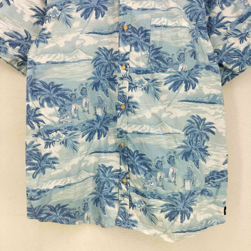 クイックシルバー Quiksilver ドクロ 半袖 アロハシャツ メンズ import:L