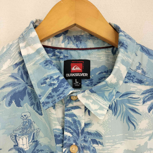 クイックシルバー Quiksilver ドクロ 半袖 アロハシャツ メンズ import:L