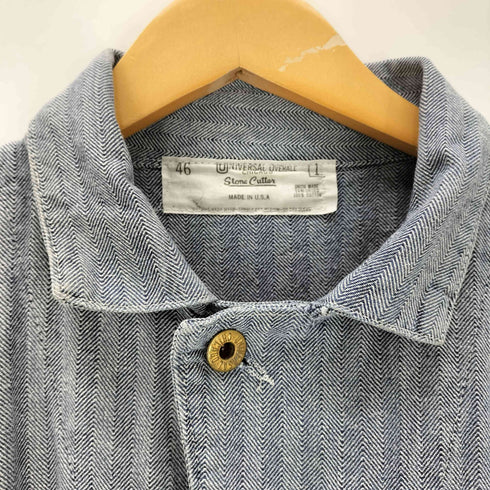 ユニバーサルオーバーオール UNIVERSAL OVERALL 80-90S USA製 UNION MADE ユニオン メイド ヒッコリー ストライプ オールインワン メンズ US46