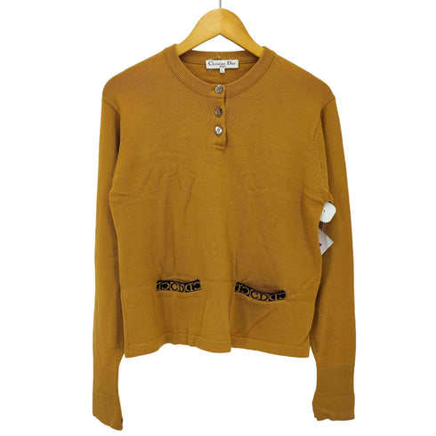 クリスチャンディオール Christian Dior SPORT ヘンリーネック ウール ニット プルオーバー レディース import:L