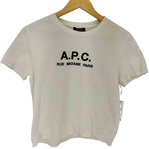 アーペーセー A.P.C. ロゴ刺繍 クルーネック 半袖 Tシャツ レディース JPN:S