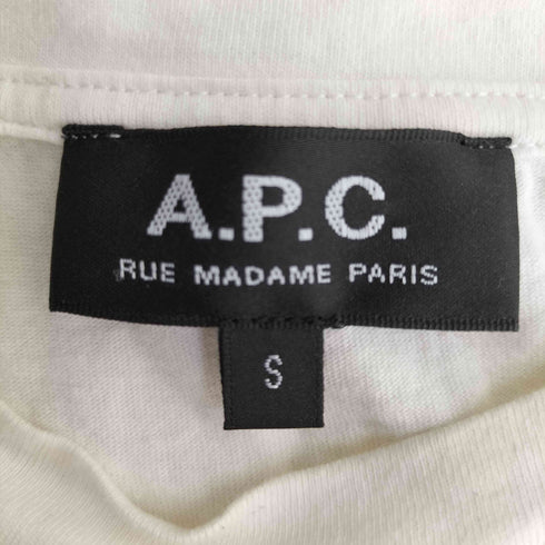アーペーセー A.P.C. ロゴ刺繍 クルーネック 半袖 Tシャツ レディース JPN:S
