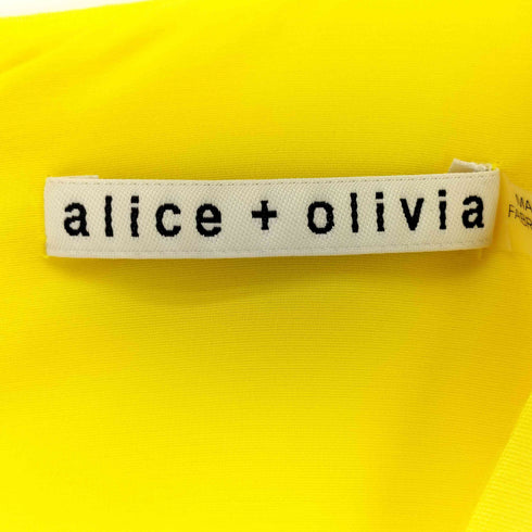 アリスオリビア alice + olivia バックジップ Vネックミディアムワンピース レディース