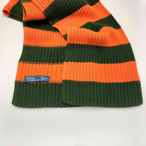 ポロバイラルフローレン Polo by RALPH LAUREN Crest patch striped cotton scarf / shawl クレストワッペン ボーダー コットン マフラー ストール レディース