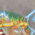 American Thunder アメリカンサンダー The Strong Survive イーグル サンダー 両面プリント クルーネックTシャツ 袖裾シングル フェード メンズ