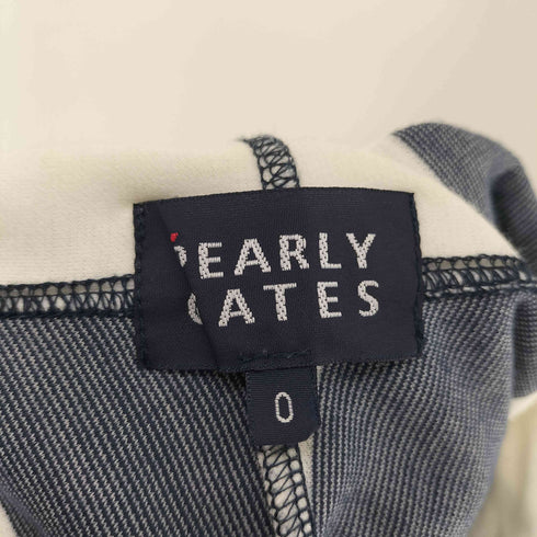 パーリーゲイツ PEARLY GATES ロゴプリント ボーダー 半袖 ペプラム ワンピース レディース 0