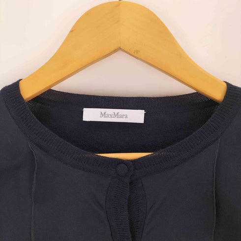 マックスマーラ MAX MARA 異素材切替 フリル ニットカーディガン レディース