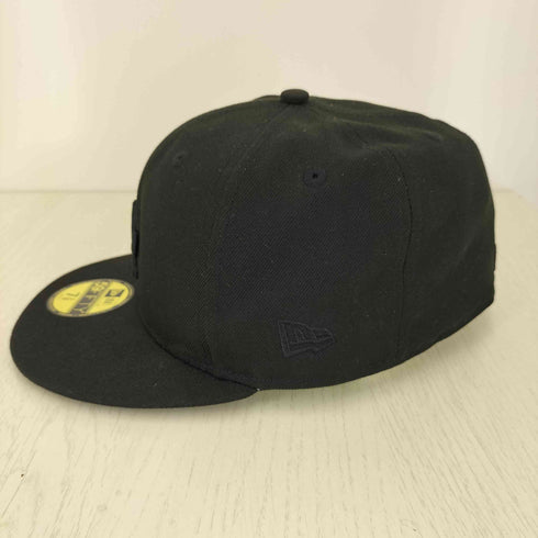 ニューエラ NEW ERA 59FIFTY LA 同色 ロゴ 刺繍 ベースボール キャップ オールブラック メンズ 7 3/8 58.7cm