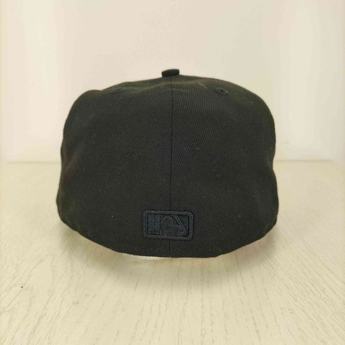 ニューエラ NEW ERA 59FIFTY LA 同色 ロゴ 刺繍 ベースボール キャップ オールブラック メンズ 7 3/8 58.7cm