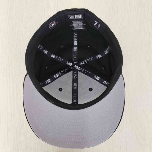 ニューエラ NEW ERA 59FIFTY LA 同色 ロゴ 刺繍 ベースボール キャップ オールブラック メンズ 7 3/8 58.7cm