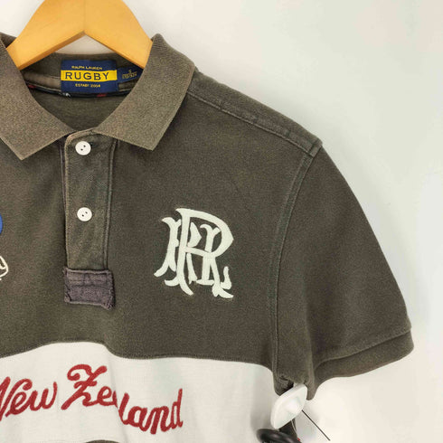 ラグビーラルフローレン Rugby Ralph Lauren 00S New Zealand ビッグRR刺繍 S/S ラガー ポロ シャツ メンズ import:S