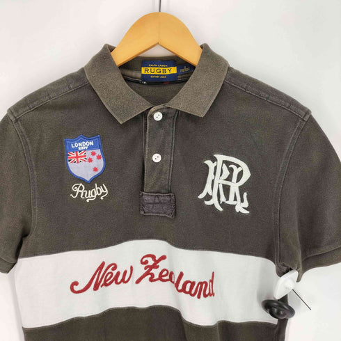 ラグビーラルフローレン Rugby Ralph Lauren 00S New Zealand ビッグRR刺繍 S/S ラガー ポロ シャツ メンズ import:S