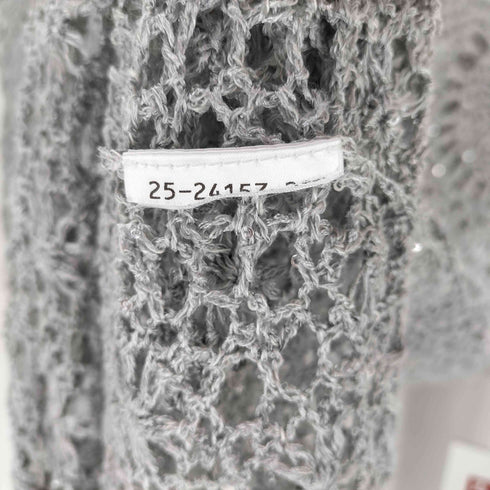 ハナエモリ HANAE MORI 花 刺繍 メッシュ ニットカーディガン レディース 38
