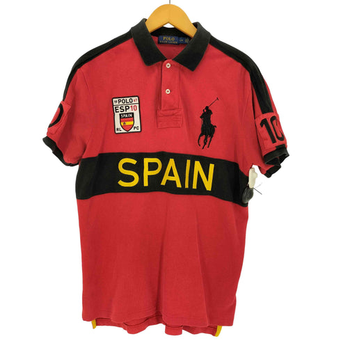 ポロバイラルフローレン Polo by RALPH LAUREN SPAIN ビッグポニー 両面 ナンバリング刺繍 S/S ポロシャツ メンズ import:L