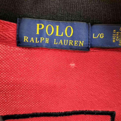 ポロバイラルフローレン Polo by RALPH LAUREN SPAIN ビッグポニー 両面 ナンバリング刺繍 S/S ポロシャツ メンズ import:L