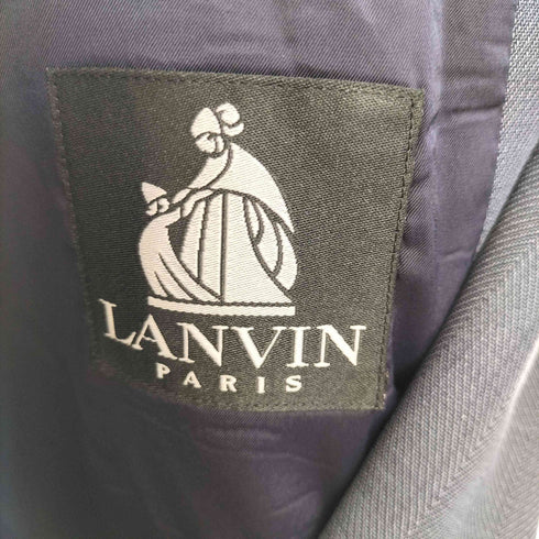 ランバン LANVIN 背抜き ダブルプレストジャケット 2タック センタープレス スラックス スーツ セットアップ メンズ M46-34-82
