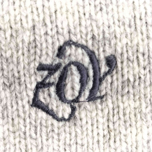 ZOY 刺繍 背面ロゴ 前V ウール ニット メンズ 1