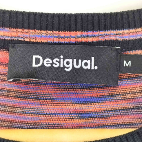デシグアル Desigual イラストプリント デザイン半袖ニットTシャツ レディース import:M