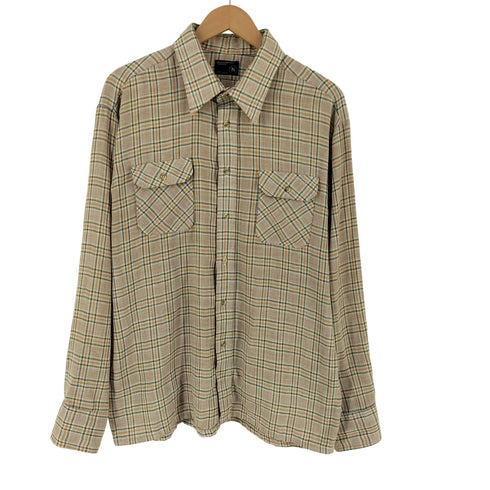 ジェーシーペニー JC Penney 70s チェック 襟芯 長袖 シャツ メンズ XL