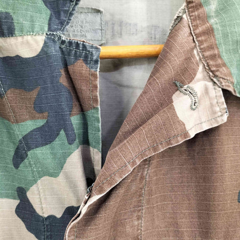 ユーエスアーミー U.S. ARMY Woodland Camo Camouflage BDU Shirt Jacket ウッドランド カモ リップストップ シャツジャケット メンズ M-R