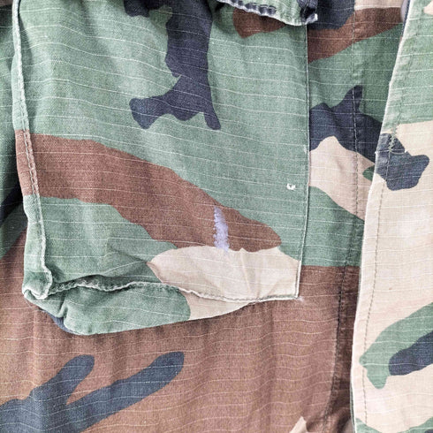 ユーエスアーミー U.S. ARMY Woodland Camo Camouflage BDU Shirt Jacket ウッドランド カモ リップストップ シャツジャケット メンズ M-R