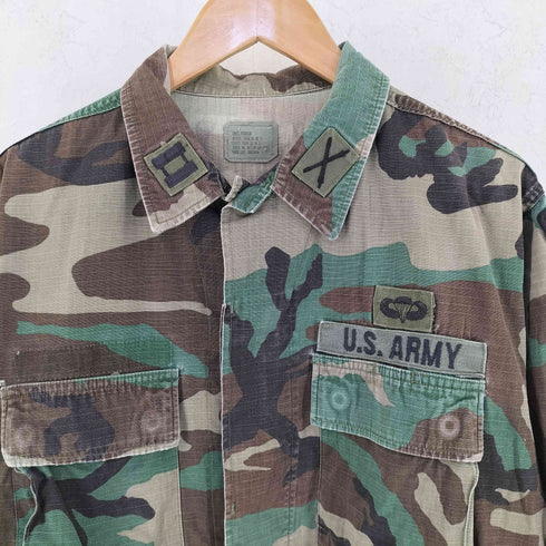 ユーエスアーミー U.S. ARMY Woodland Camo Camouflage BDU Shirt ウッドランド カモ リップストップ シャツジャケット メンズ S-R