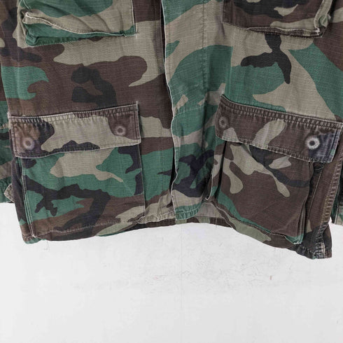 ユーエスアーミー U.S. ARMY Woodland Camo Camouflage BDU Shirt ウッドランド カモ リップストップ シャツジャケット メンズ S-R