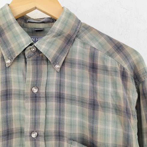 ヴァンヒューゼン VAN HEUSEN 90-00s コットン チェック 長袖 ボタンダウンシャツ メンズ 15½