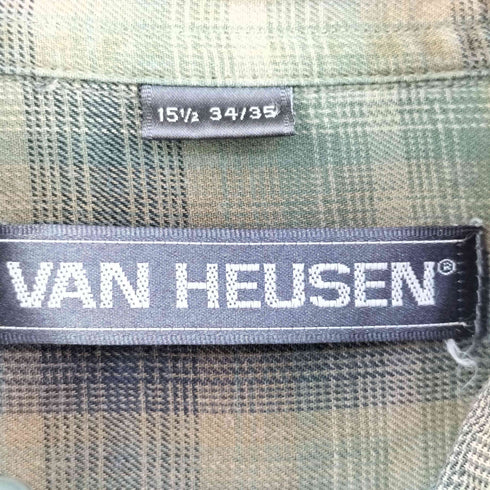 ヴァンヒューゼン VAN HEUSEN 90-00s コットン チェック 長袖 ボタンダウンシャツ メンズ 15½