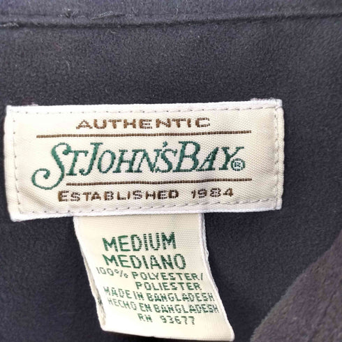 セントジョンズベイ STJOHNS BAY 90s ポリエステル ピーチスキン 長袖 シャツ レディース M