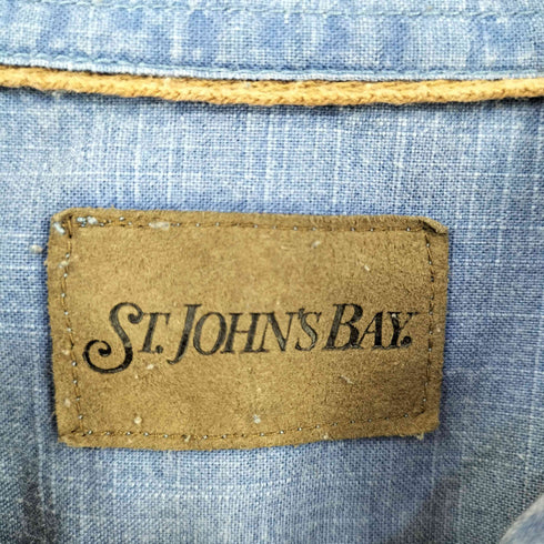 セントジョンズベイ STJOHNS BAY 90-00s コットンスラブ ダブルフラップポケット 長袖 ワークシャツ メンズ L