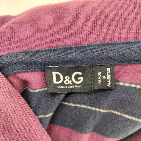 ディーアンドジードルチェアンドガッバーナ D&G DOLCE&GABBANA ロゴ刺繍 ボーダー 半袖ポロシャツ メンズ XS