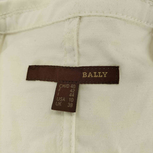 バリー BALLY イタリア製 コットンツイル ウエストマーク 2Bテーラードジャケット 金ボタン レディース UK38