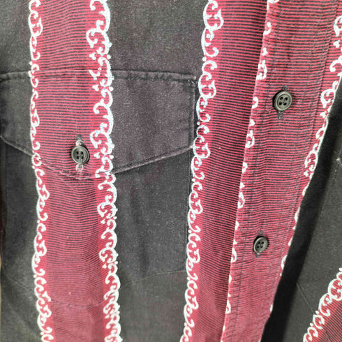 ラングラー Wrangler 80s ストライプ フラップポケット 長袖 プリント ボタンダウンシャツ メンズ M