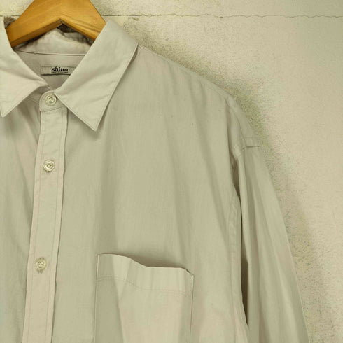 shiun WASHER REGULAR COLLAR SHIRT コットン レギュラーカラーシャツ メンズ JPN:L