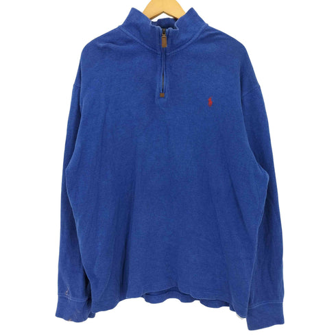 ポロラルフローレン POLO RALPH LAUREN 現行タグ ポニー刺繍 ハーフジップ スウェット メンズ import:XXL