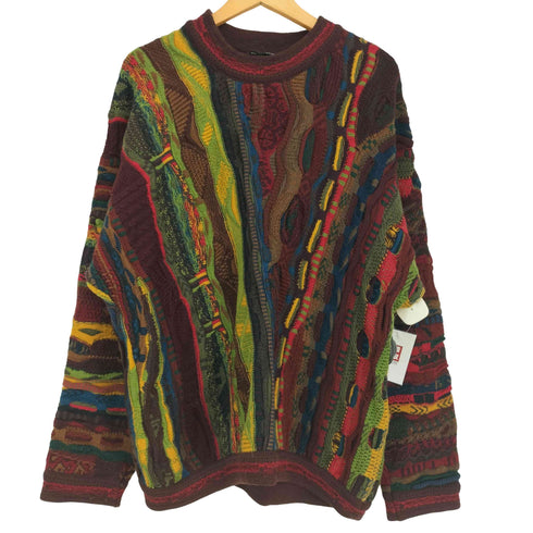 クージー COOGI 90S オーストラリア製 マルチカラー ウール 3Dニット メンズ import:M