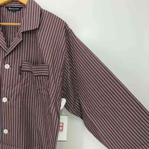アクアスキュータム AQUASCUTUM ストライプ コットン 長袖 オープンカラーシャツ メンズ import:M