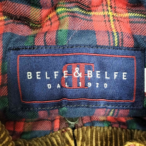 BELFE&BELFE イタリア製 裏地チェック中綿ライナー付き Dリング スナップボタン オイルド ナイロン混 コットン フィールドジャケット メンズ EUR:46