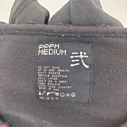ピーピーエフエム PPFM ワンポイント 刺繍 Vネック 長袖Tシャツ Y2K メンズ M