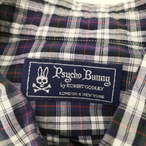 サイコバニー Psycho Bunny ワンポイント刺繍 ナンバリング 長袖 チェックシャツ メンズ 2