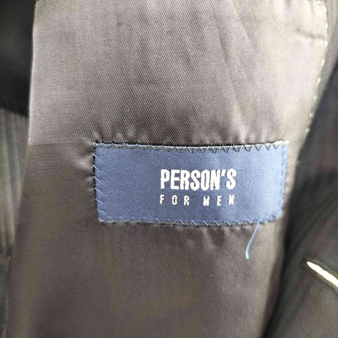 パーソンズフォーメン person's for men ウール ポリ ストライプ柄 2B ジャケット センタープレス スラックス スーツ セットアップ メンズ A6