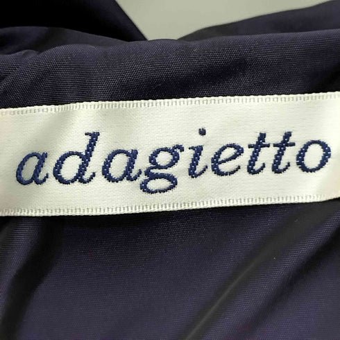 adagietto ブルーフォックスファー 裾ドローコード ダウンコート レディース JPN:L